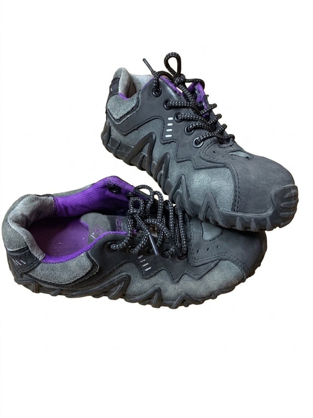 TERRA Spider Safety Shoes Charcoal Purple CSA Composite Toe Size US W7 / EUR 36